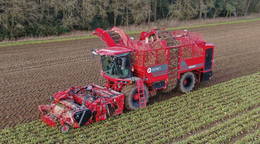 Vervaet harvester in open field