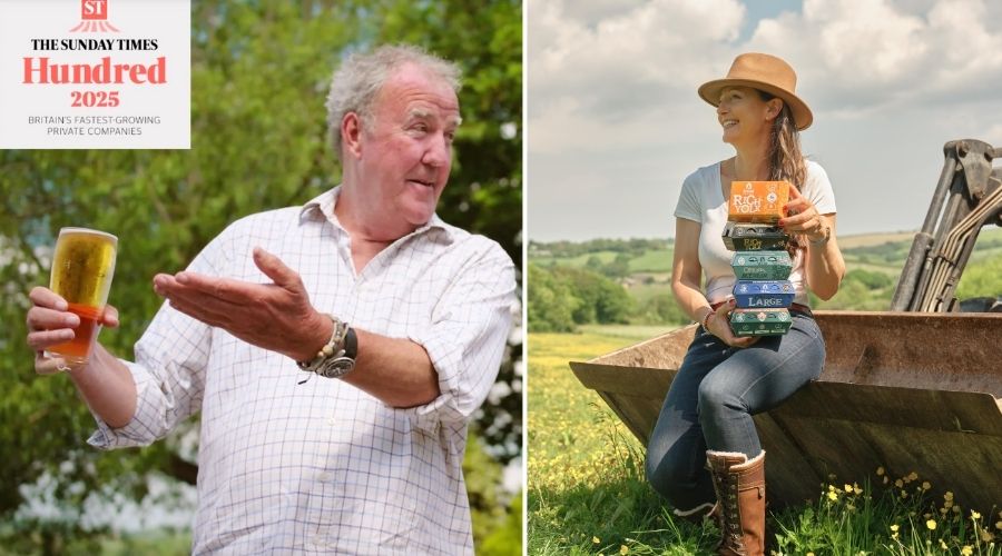 Two farming-related businesses, St. Ewe Free Range Eggs and Hawkstone, have been named among the fastest-growing British businesses.