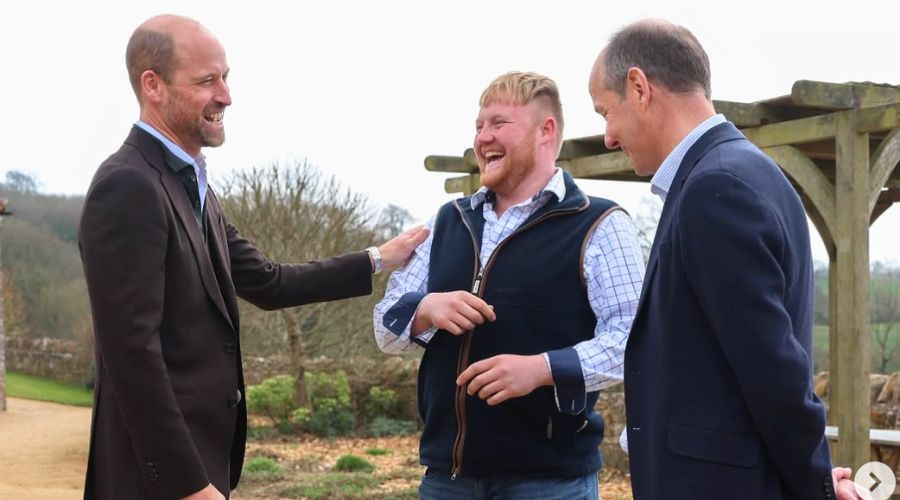 Prince William met with Clarkson’s Farm stars Kaleb Cooper and Charlie Ireland as well as We Are Farming Minds charity.