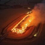 Firefighters from Ashfield Fire Station were called to the Wigsley Old Airfield just after midnight on Sunday, 13th July.