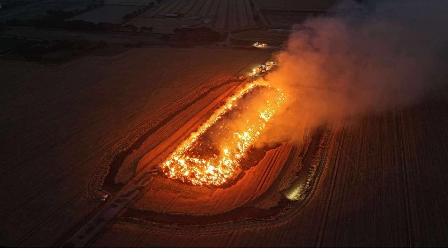 Firefighters from Ashfield Fire Station were called to the Wigsley Old Airfield just after midnight on Sunday, 13th July.