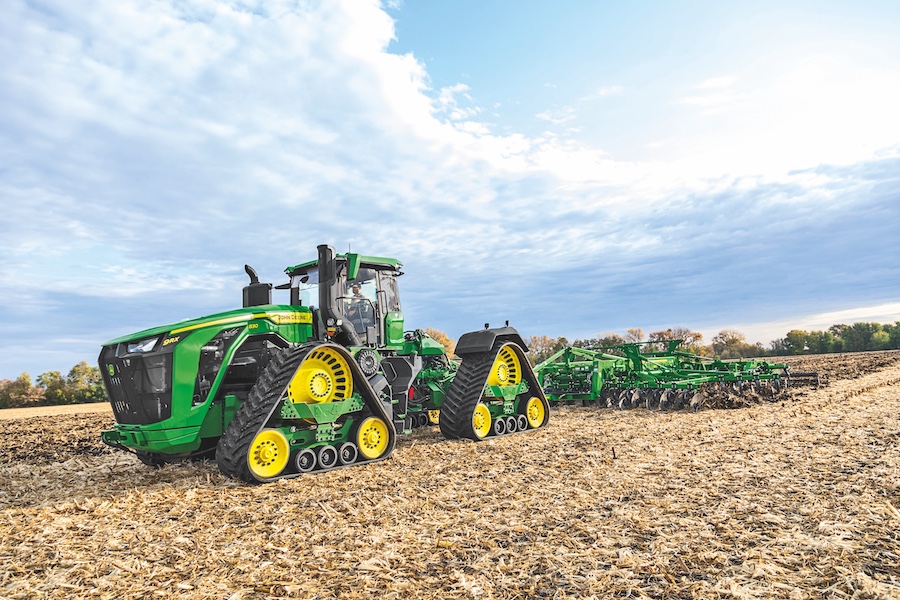 John Deere 9RX tractor in the field